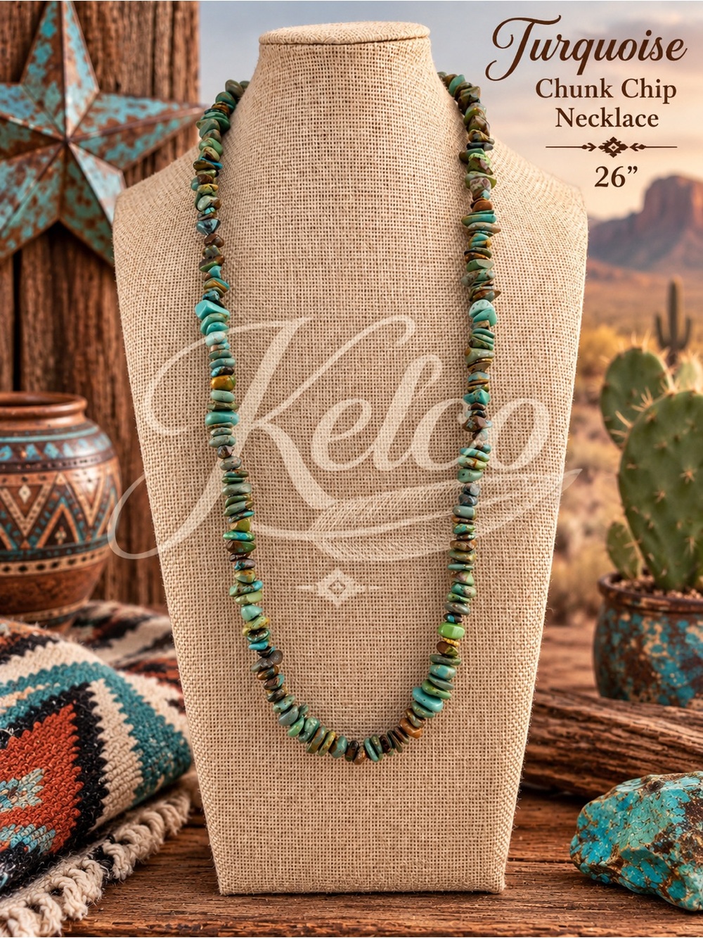 Turquoise Chip Bead Necklace - Women Jewelry